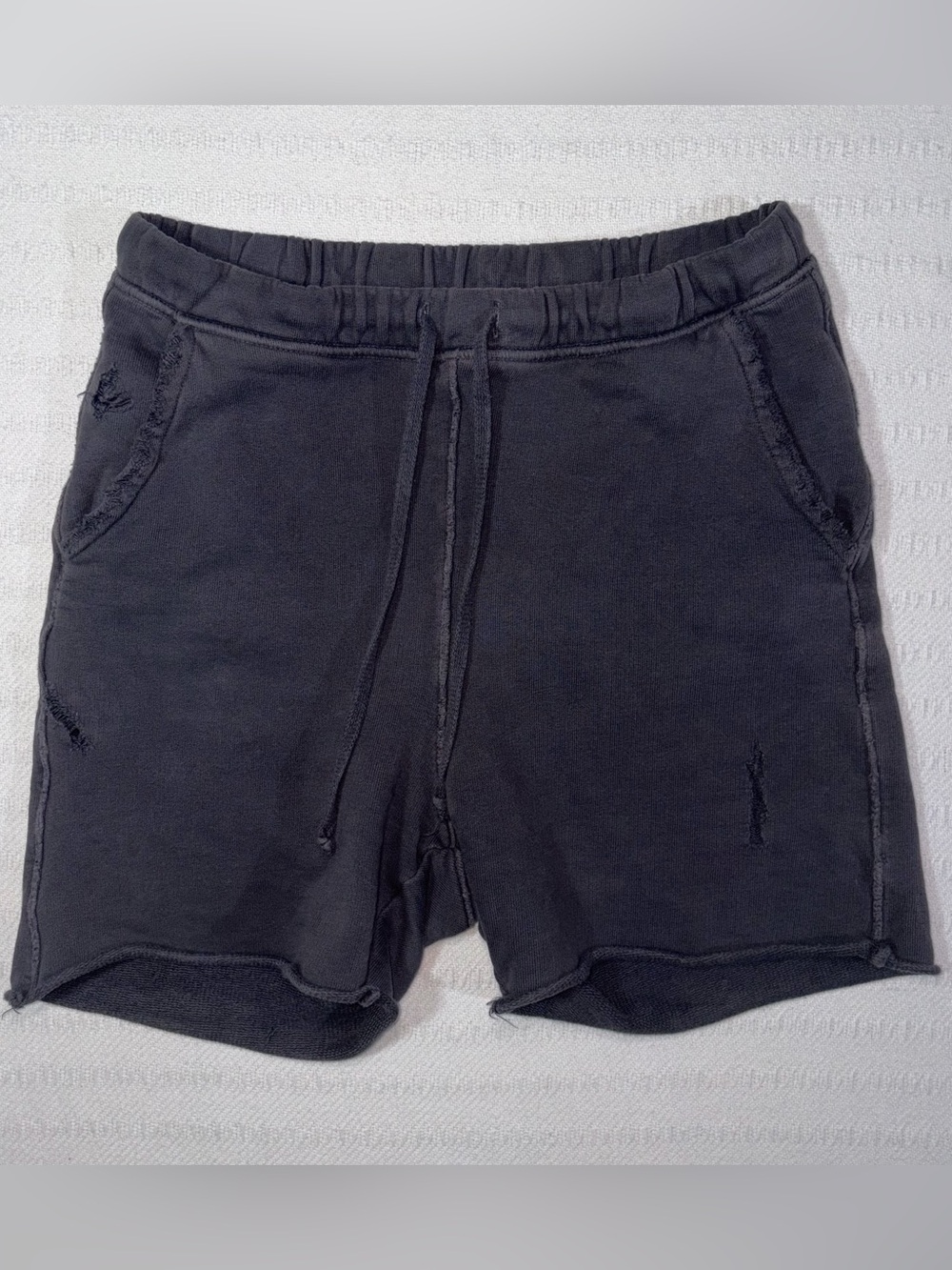 Frank & Eileen Tee Lab Womens Distressed High Waisted Terry Shorts Size S Lounge